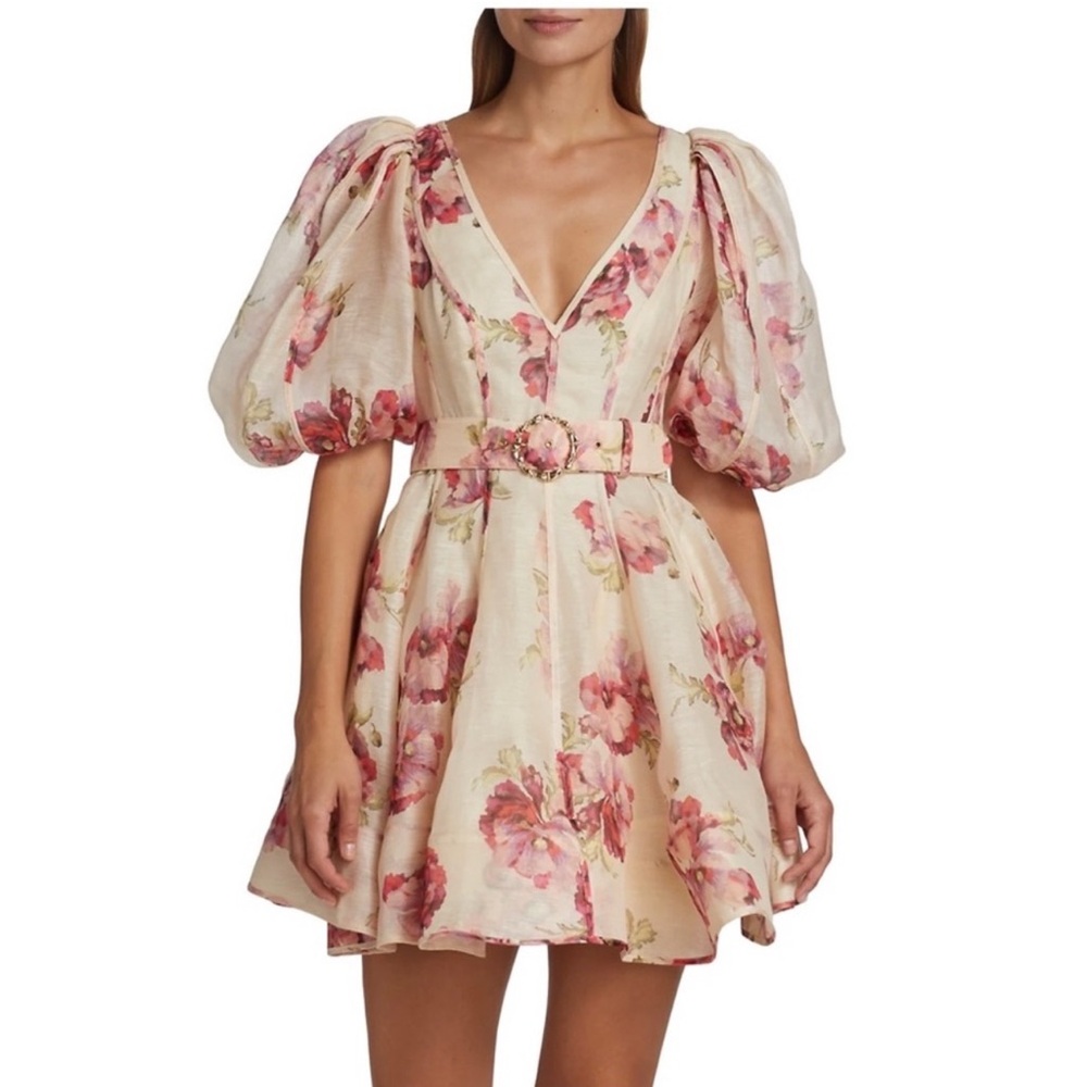 Zimmermann High Tide Puff Sleeve Mini Dress💋